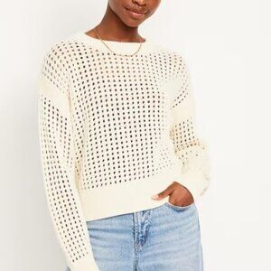 Old Navy Sea Salt Open-Stitch Sweater - Size M